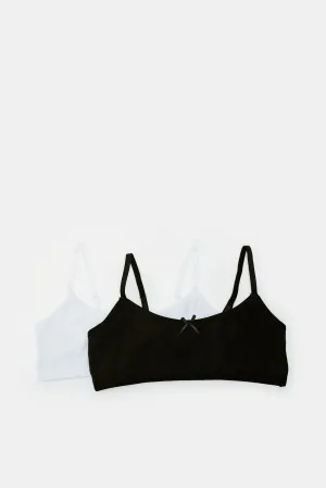 Senior Girls Ivory And Black Bra (2 Piece)