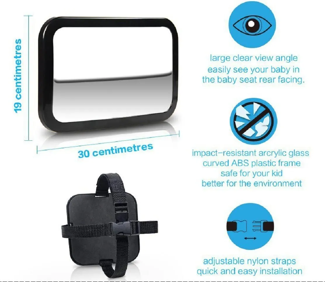 Shynerk Baby Car Mirror, Rear Facing Car Seat Mirror Safety for Infant Newborn, Baby Mirror with Wide Rearview & 360° Rotation, Shatterproof & Easy Assembled Crash Tested