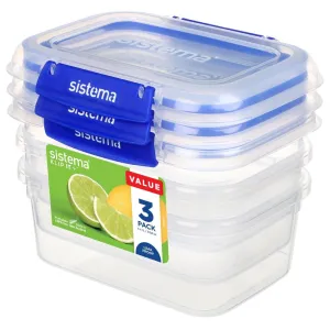 Sistema Klip It Plus Storage Containers 1Ltr (Pack of 3) - CH254