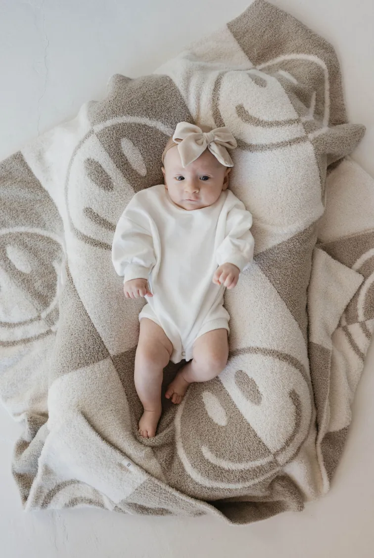 Smile Checkerboard  | Plush Blanket