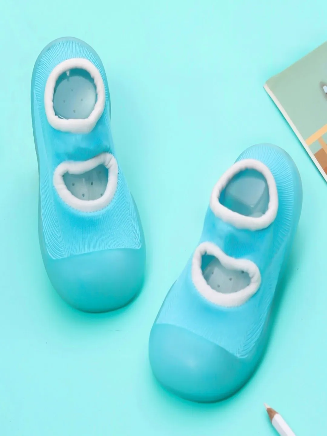 Soft and Secure Blue Solid Shoe Socks for Boys