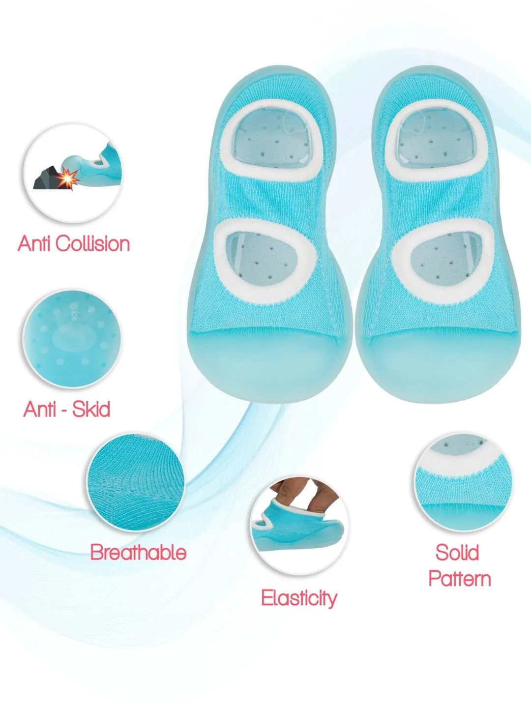 Soft and Secure Blue Solid Shoe Socks for Boys