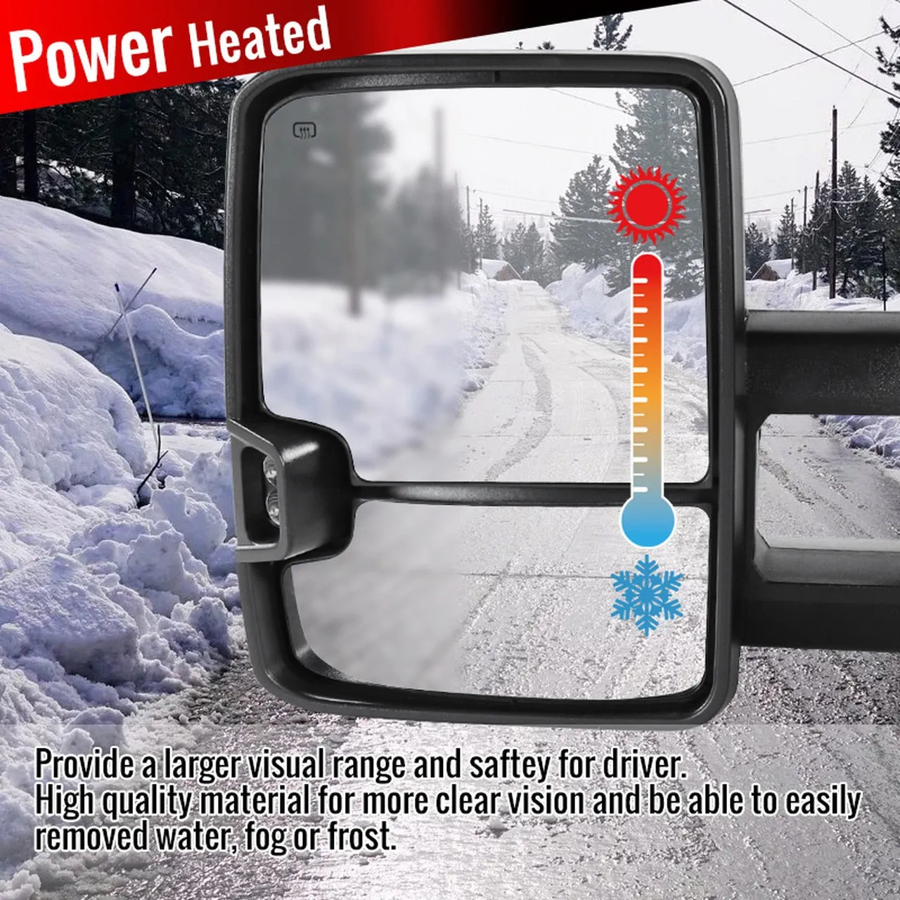 Spec-D Towing Mirrors Chevy Silverado (2003-2006) Power Extended w/ LED & Heated