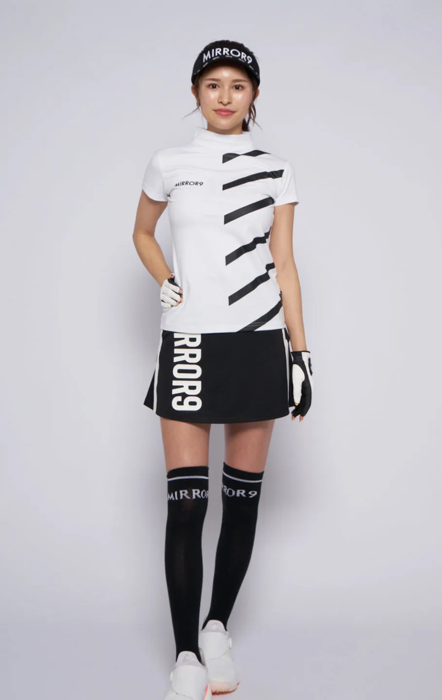 Stretch high neck tops/2color