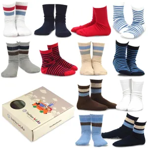 TeeHee Socks Kid's Casual Cotton Short Crew Bright Stripe 12-Pack Gift Box (70054B)