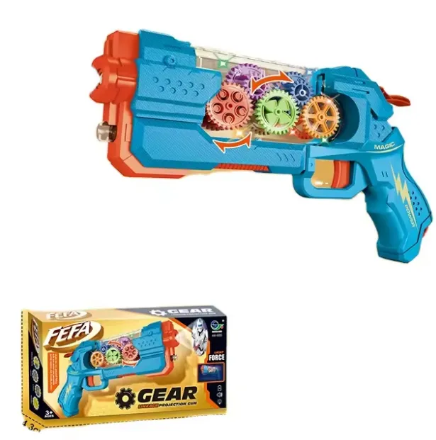Transparent Gear Projection Shooting Gun With Light & Sound