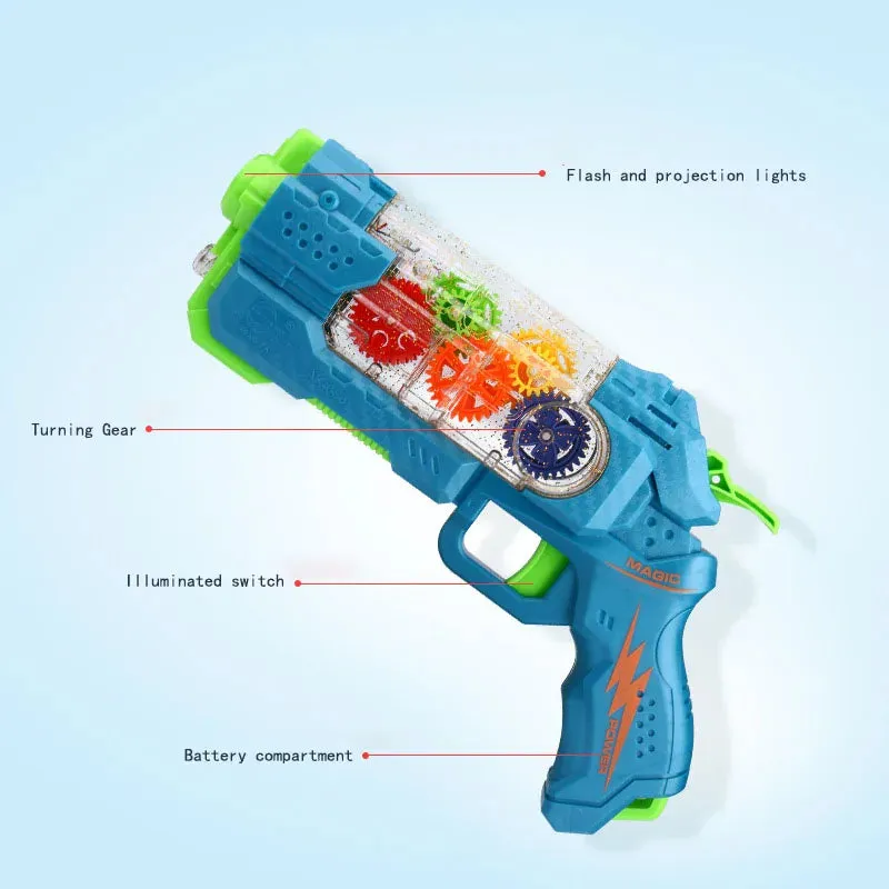 Transparent Gear Projection Shooting Gun With Light & Sound
