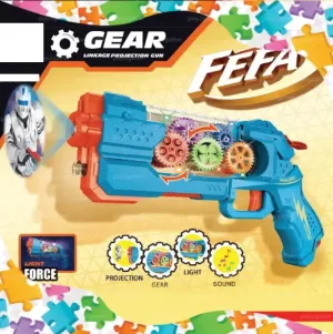 Transparent Gear Projection Shooting Gun With Light & Sound