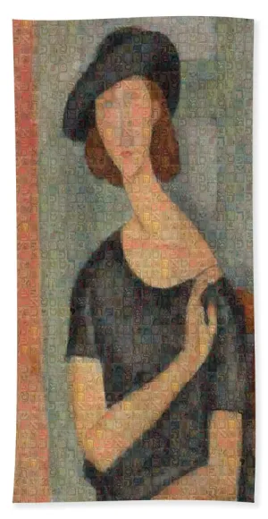 Tribute to Modigliani - 2 - Beach Towel