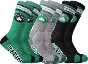 Ultra Game NBA Official Men’s Athletic Cushioned Secure Fit Team Crew Socks - 3 Pack - Unisex, Boston Celtics, Assorted, M6-12|Boston Celtics