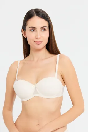 Women Assorted Cotton Jacquard Balconette Bra Set (Pack Of 3)