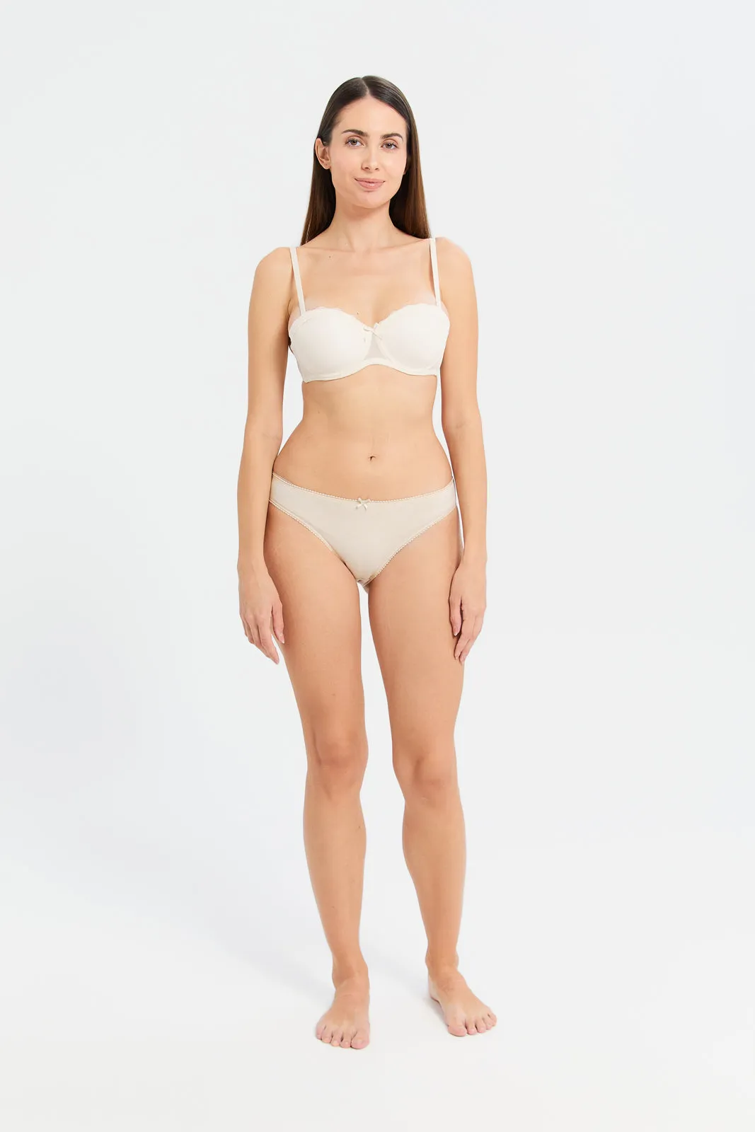 Women Assorted Cotton Jacquard Balconette Bra Set (Pack Of 3)