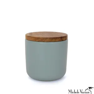 Wood Top Lidded Container Blue S